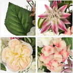 Spring Summer Wreath for Front Door with Large Roses, Hydrangeas for All Seasons Indoor Outdoor Use, 24" Silk Floral Wreath Spring Summer Decorations for Home, Porch, Wall, Farmhouse, Wedding Decor - Image 2