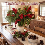 Wavwavw 12 Pcs Artificial Christmas Red Berries Norfolk Picks, 24.8" Stems - Image 4