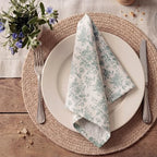 Mindsoft Sage Green Floral Linen Napkins (Set of 12) -18x18 Inch Linen Dinner Napkins - Reusable Washable Cottagecore Decor for Weddings & Parties - Image 3