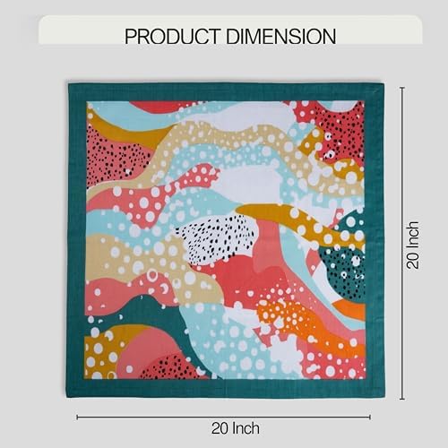 FINGERCRAFT Cloth Napkins Set of 12, 100% Cotton, 20x20 Inch Pastel Splash - Image 6