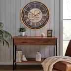 CLXEAST 24 Inch Large Moving Gear Wall Clock for Living Room Decor,Bronze - Image 6