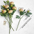 FiveSeasonStuff Vintage Dusty Coral Pink Peonies — Artificial Silk Flowers with Intentional Aged, Naturally Textured Petals, 6 Stems - Image 5