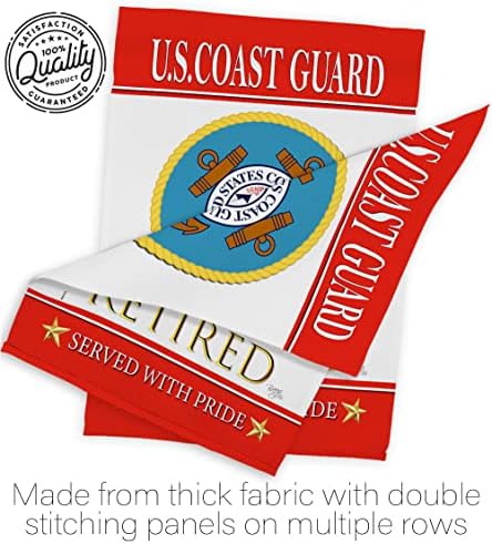 US Coast Guard Retired Garden Flag - Set with Stand Armed Forces USCG Semper Paratus United State American Military Veteran Retire Official - House Banner Small Yard Gift Double-Sided 13 X 18.5 - Image 7