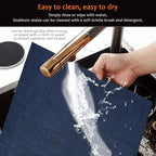 Navy Blue Vinyl Placemats Set of 12, Heat Resistant Table Placemats - Image 4
