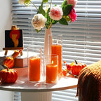 Shihanee 3 Pillar Candle and Holder, S, Orange - Image 5