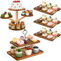 Havawish 5 Pcs Dessert Stand Set 2 Tier Cake 4 Tier Cupcake Tower Trays by Havawish