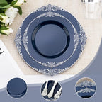Bestluck 350PCS Navy Blue Plastic Plates for 50 Guests - Image 4