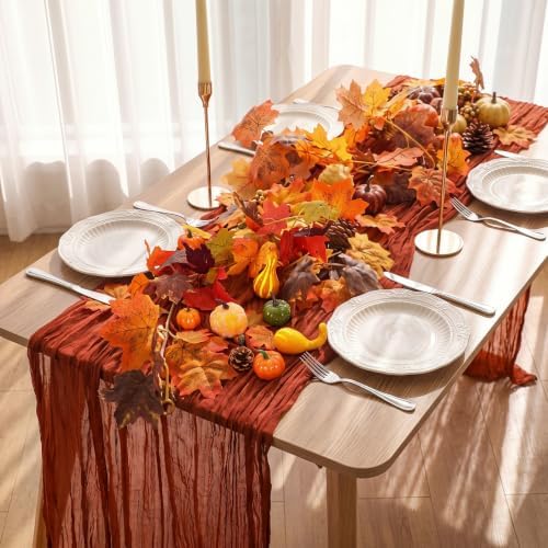 53 Pcs Fall Table Decorations Set with Runner and Garlands by Unknown