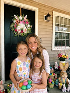 Easter Bunny Butt Wreath, Spring Door Decoration Kit, Colorful Ribbon and Floral Design, 18 x 15.8 Inches, Indoor Outdoor Welcome Sign - Image 4