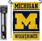 Michigan Team University Wolverines Garden Flag with Stand Holder - Image 2