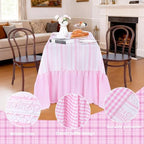 Easter Tablecloth Pink Rabbit Ruffle Table Cloth - 90 x 132 Inch Waterproof Tablecloths Rectangle Washable Polyester Bunny Flowers Table Cover for Birthday Wedding Dinner Picnic Party Decoration - Image 5