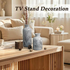 YMXYJM Resin 3 Piece Decorative Vase Set, Grey Farmhouse Home Decor - Image 5