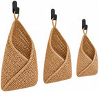 Honeydak 3 Hanging Baskets, Linen, Triangle, Jute by Honeydak