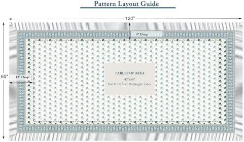 Vintage Floral Rectangle Tablecloth 60x120 Inch Blue Meadow - Image 3