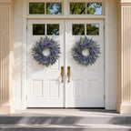 26 Inch Lavender Eucalyptus Wreaths for Front Door, Spring Summer Wreath,Large Eucalyptus Outdoor Wreath with Greenery Leaves for Porch,Wall,Holiday,Home Decor- Spring, Summer, Fall, All Seasons - Image 6