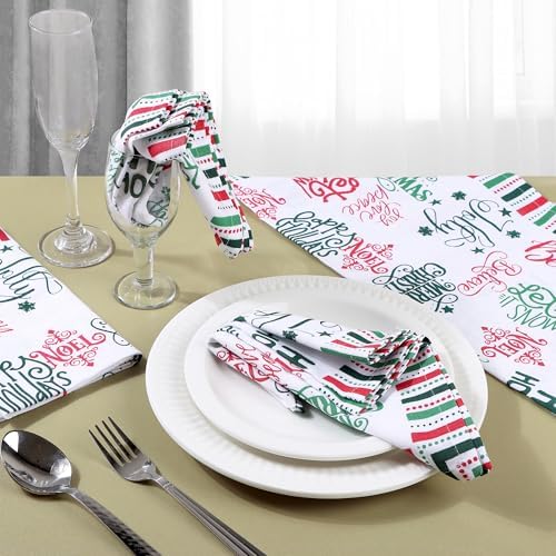 FINGERCRAFT Cloth Napkins Set of 12 Cotton Linen, 20x20 Inch, Holiday Home - Image 3