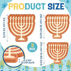 Rtteri 3 Pcs Hanukkah Platters Wood Decorative Trays Food Plate Cookie Serving Trays Happy Chanukah Decorations for Holiday Party Supplies Dessert Snack Home Display, 3 Sizes(Menorah) - Image 2