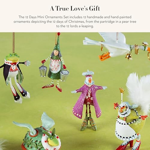 MACKENZIE-CHILDS Patience Brewster 12 Days Christmas Ornament, Decorative Hanging Ornament for Christmas Tree, Pack of 12, Mini Ornaments Set - Image 2