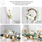Odouzy Artificial Wedding Arch Flowers for Wedding Sign,Set of 2 for Wedding Welcome Ceremony Sign,Faux Floral Swags,Wedding, Banquet and Reception Backdrop Floral Decoration (White) - Image 6