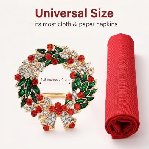 Christmas Napkin Rings Set of 12 Xmas Napkin Ring - Image 5