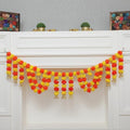 5 Ft Orange Yellow Marigold Door Hanging Toran - Indian Thorans - Atificial Flower Garland for Pooja Mandir, Door, Diwali Decoration Toran - Indian Housewarming Décor, Bandhanwar (Pack of 1) by DesiFavors
