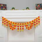 5 Ft Orange Yellow Marigold Door Hanging Toran - Indian Thorans - Atificial Flower Garland for Pooja Mandir, Door, Diwali Decoration Toran - Indian Housewarming Décor, Bandhanwar (Pack of 1) by DesiFavors