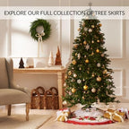 Threadmade Stowe Tartan Plaid Tree Skirt, Green - 48" W x 48" L - Image 6