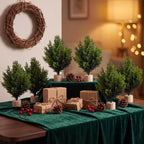 Soulchen 6 Pcs Mini Cedar Christmas Tree, 12" Artificial Tree with Base - Image 5
