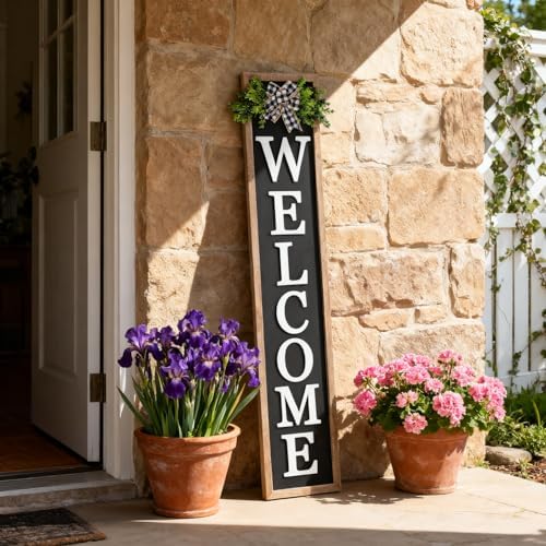 3D Outdoor Welcome Sign, 45"X9", Wood Black - Image 5