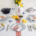 Solino Home 100% Pure Linen Table Runner, 14 x 156 in, Red and White Stripe - Image 2