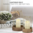 Rustic Farmhouse Lantern Decor Set of 2 - Stylish Decorative Lanterns - Image 2