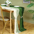 Remagr 12 Pcs Gradient Green Cheesecloth Gauze Table Runners - Image 2