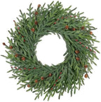 26 Inch Christmas Wreaths for Front Door with Red Berry Real Touch Large Artificial Xmas Winter Pine Cedar Wreaths for Windows Outdoor Christmas Home Yard Farmhouse Wall Front Door Porch Hanging Decor by LZNPAArtificialPlants
