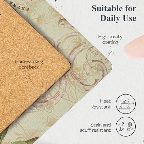Pimpernel Olive Orchard Placemats, Set of 4 - Cork Backed & Heat Resistant - Image 4