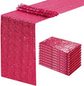 Sequin Table Runner Fuchsia 10 Pcs 12x108 Inches Elegant Wedding Sparkly Fabric Table Runners for Bridal Shower Banquet Celebration Decorations by SoarDream