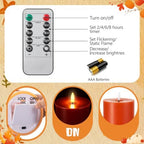 Retisee 3 Pcs 6/8/12" Fall Flameless LED Candles Decorations for Home - Image 4