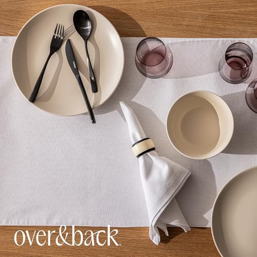 Over&Back 18x108 Woven Chambray Cotton Table Runner - Washable Table Runners for a Custom Home Decor Tablescape - Coffee Table, Dinner Table, Living Room - White - Image 6