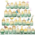 Glass Bud Vases in Bulk Set of 30 Pcs,Small Glass Vases for Flowers as Wedding Centerpieces for Tables,Clear Flower Vases Suitble for Wedding Decorations,Home Decor (Brown Green, 30 pcs) by earthgadgets