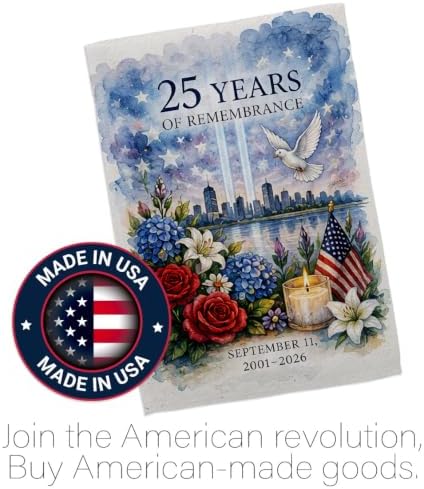 25 Years of Remembrance 9/11 Flag Wall Holder Kit September 11 25th Anniversary Poster Patriot Day Yard Decor Memorial Gifts Commemorative Memorabilia Decorations Garden Remembrance Tribute Tapestry - Image 5