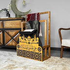Elegant Wooden Quran Holder & Prayer Mat Holder – Islamic Home Décor, Prayer Rug Organizer, Ramadan & Eid Gift, Decorative Wooden Islamic Accessories, Quran Display Holder for Mosque & Home Gold-Black by iwaconcept