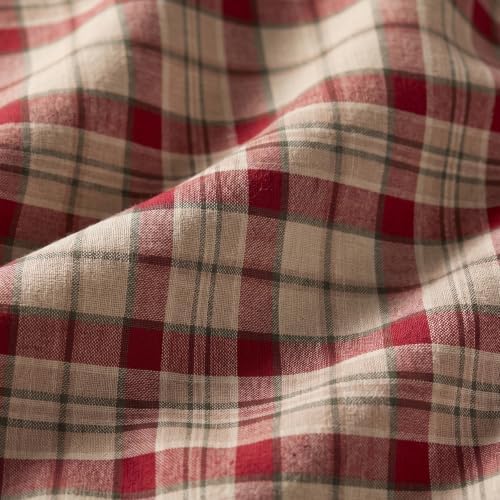Solino Home 100% Pure Linen Table Runner Plaid, Almond Plaid 14 x 120 in - Image 6
