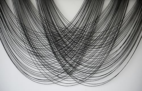 Flber Macrame Wall Hanging Black 59.00" W x 31.00" L Boho Wall Decor Large Boho Yarn Tapestry Living Room Bedroom Home Wall Décor - Image 7