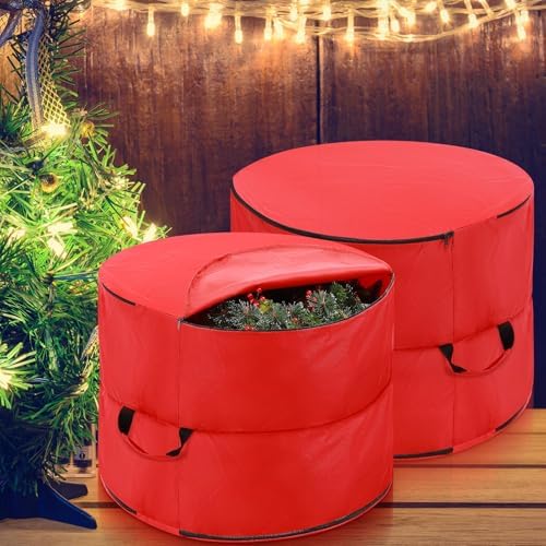 2 Pcs 26 Inch Double-Layer Christmas Wreath Storage Bags - Image 7