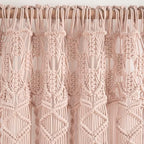Lush Decor Boho Macrame Textured Cotton Window Curtain Panel Single 40" W x 84" L Blush - Macrame Curtains for Windows, Room Divider, Boho Wall Decor - Image 3