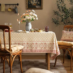ISAENNE Designer Elegant Floral Tablecloth Rectangular,87"x55" - Image 2