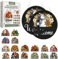 16PCS Interchangeable Welcome Sign for Front Door Seasonal Magnetic Wooden (#3-2pcs) by Unknown