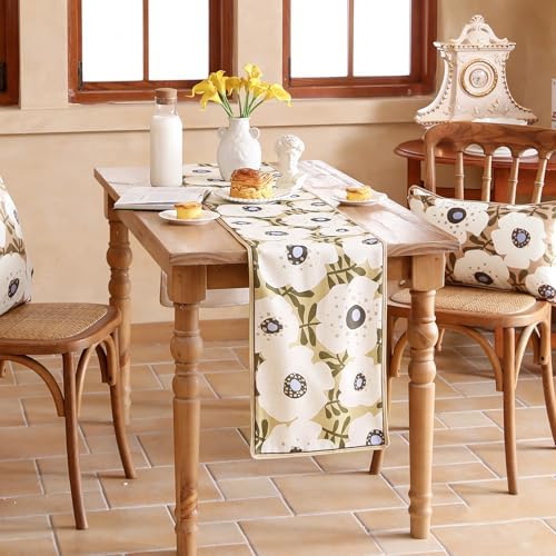 bilin gaier Designer French Linen Small Table Runner,63"x12"-Hidaka - Image 4