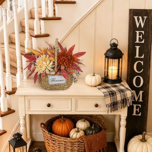 Oairse Fall Centerpieces for Tables Small Fall Floral Arrangement in Vase - Image 6