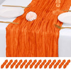 14 Pack Orange Cheesecloth Table Runner 17x108 Inch Semi Sheer Boho Gauze Cheese Cloth Fabric Table Runners, for Wedding Party Baby Shower Birthday Home Decor Garden Farmhouse by Unknown