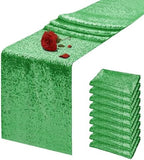 10 Packs 12 x 72 inches Grass Green Sequin Table Runner by VHH